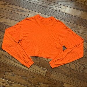 ALO Orange Cropped Long Sleeve Top